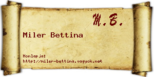 Miler Bettina névjegykártya